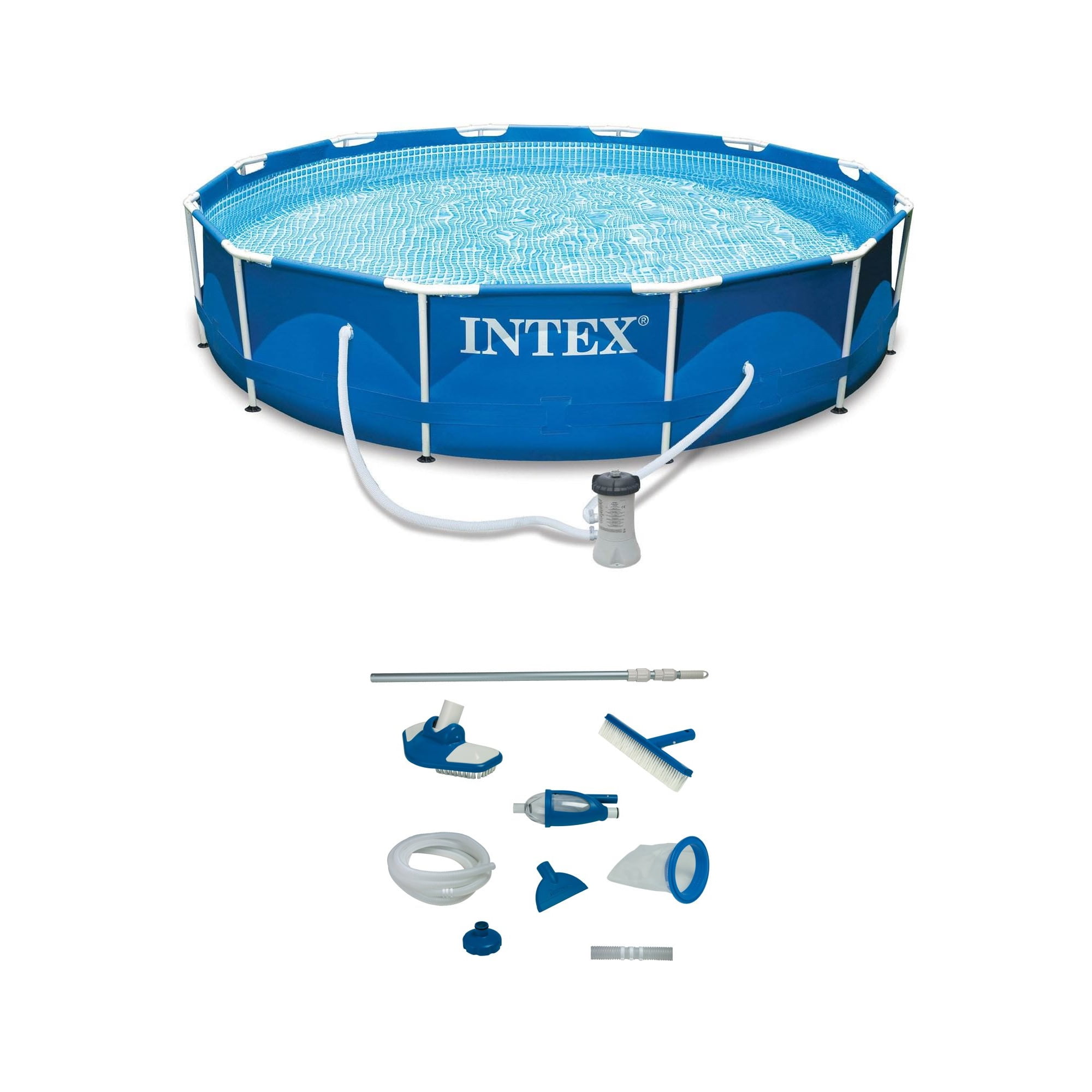 "Intex Easy Set Above Ground Outdoor 12' x 30"" Metal Frame Pool with