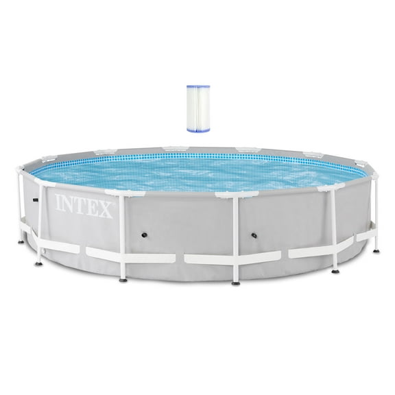 Intex 12' x 30" Steel Frame Above Ground Pool & Type A & C Pump Cartridge