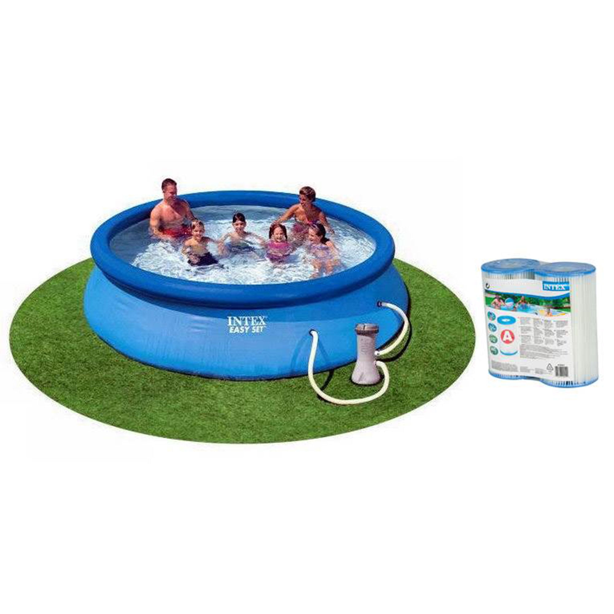 Intex 12ft x 30in Easy Set Pool with 530 GPH Pump \u0026 (2 Pack) Filter Cartridge