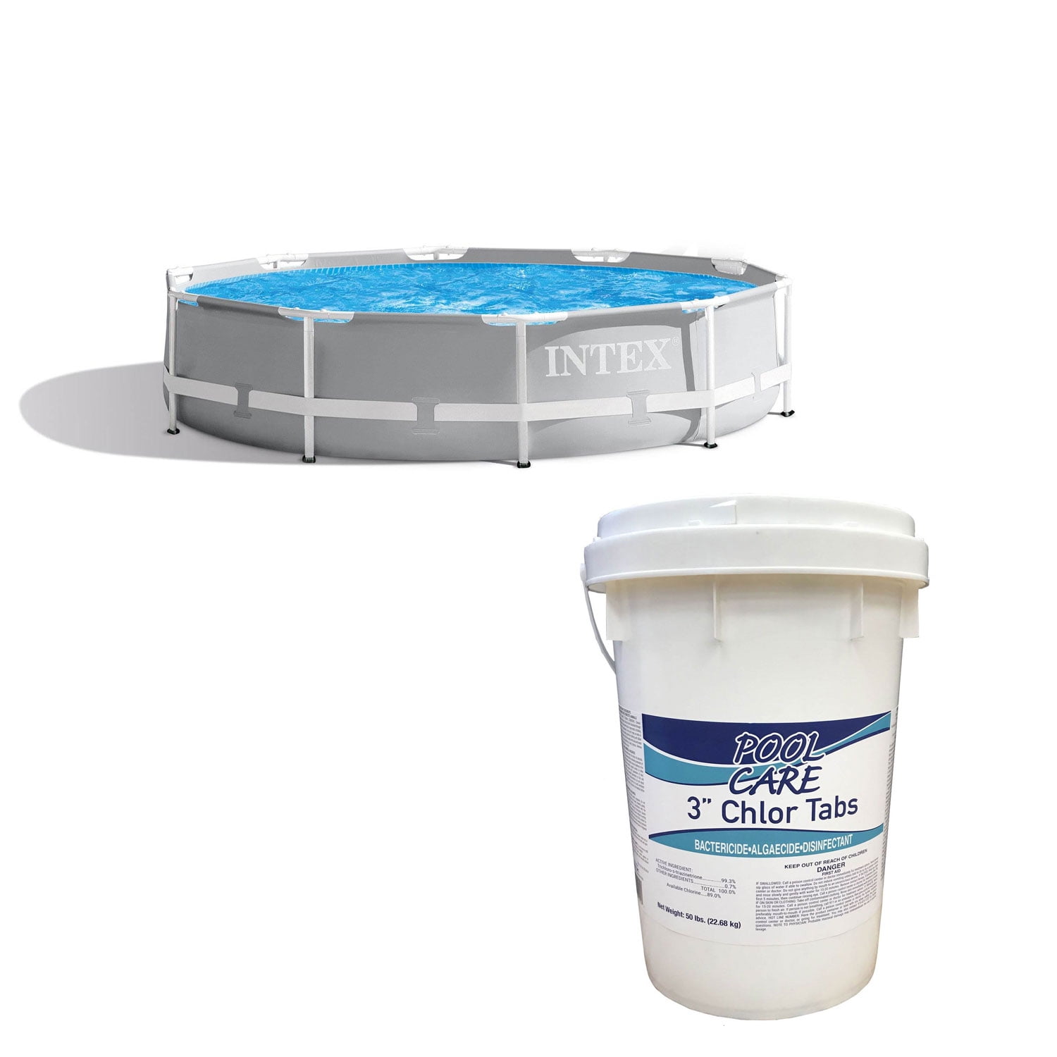 Intex 12ft x 30in Prism Above Ground Pool & Pool Care Chlorine Tablets