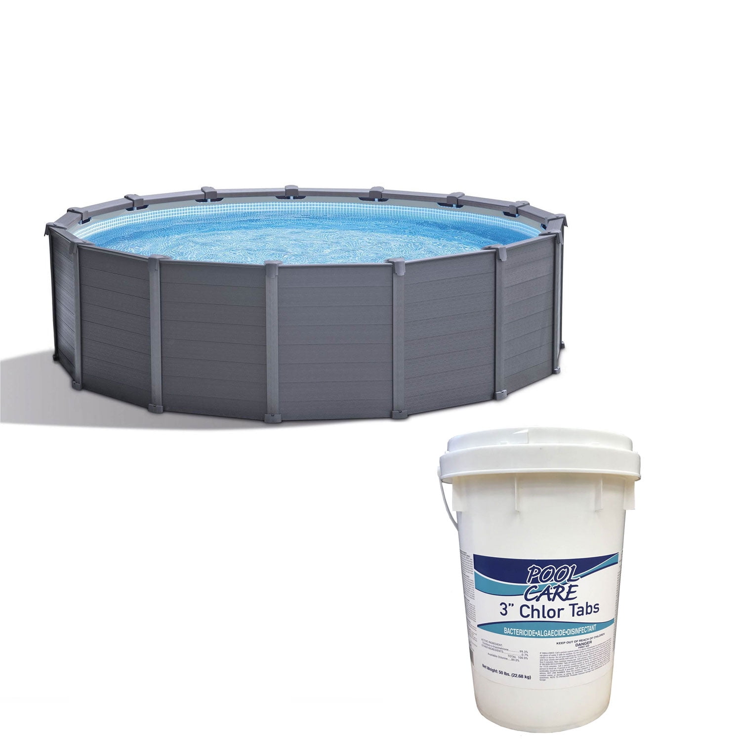 Intex 15.8ft x 49in Above Ground Swimming Pool & Pool Care Chlorine