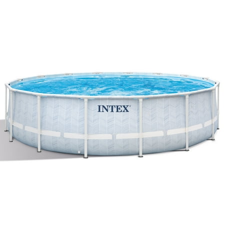 Intex: 16' x 48" Prism Frame: Chevron Premium Pool Set - Above Ground Pool Set, 5061 Gallon Capacity, Hydro Aeration Technology, Includes Filter Pump, Ground Cloth, Pool Cover & Ladder, Ages 6+