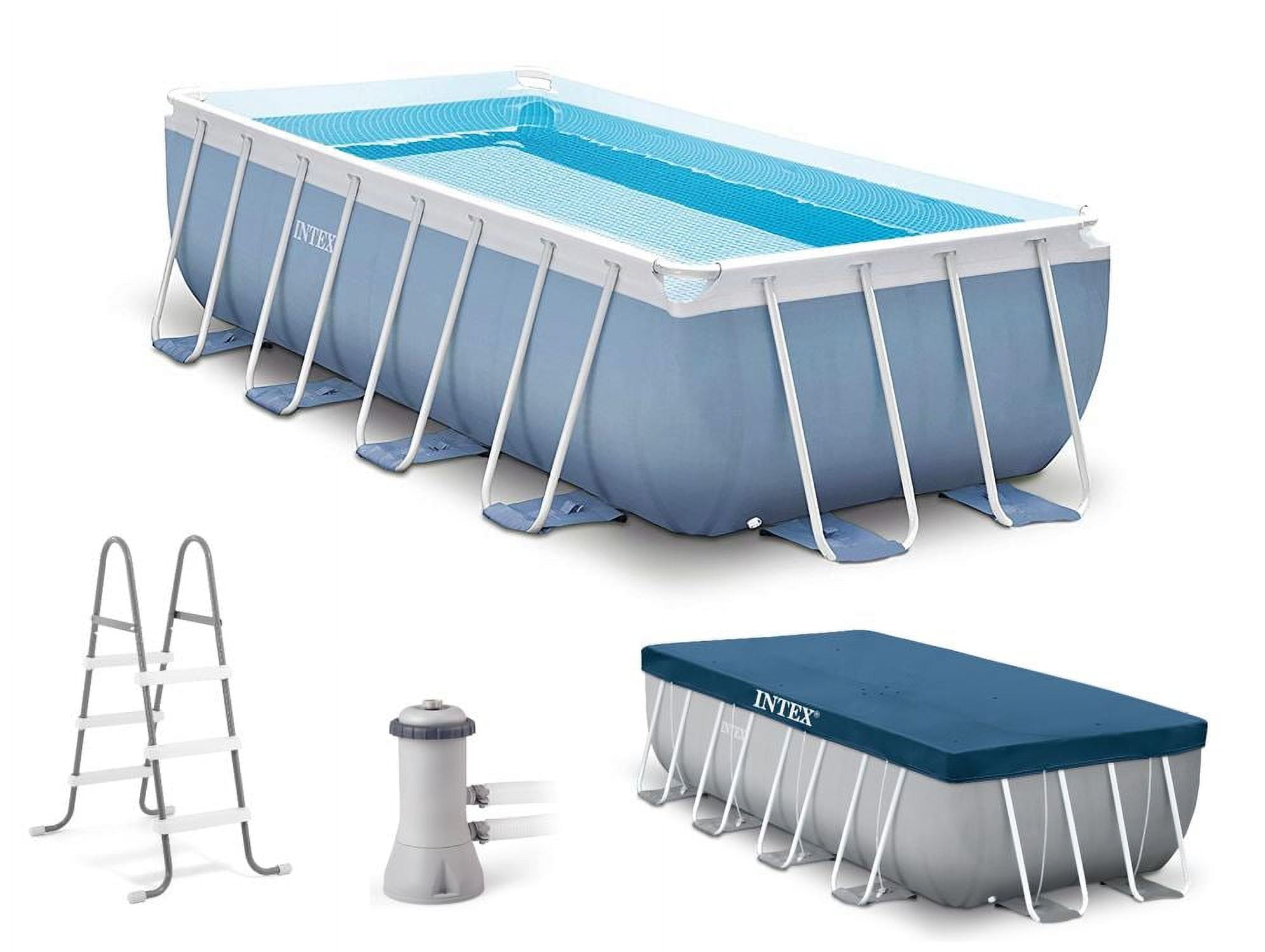 Intex 16ft X 8ft X 42in Prism Frame Rectangular Pool Set - Walmart.com