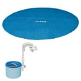 thumbnail image 1 of Intex 18 Foot Solar Vinyl Pool Cover and Wall Mounted Automatic Surface Skimmer, 1 of 12