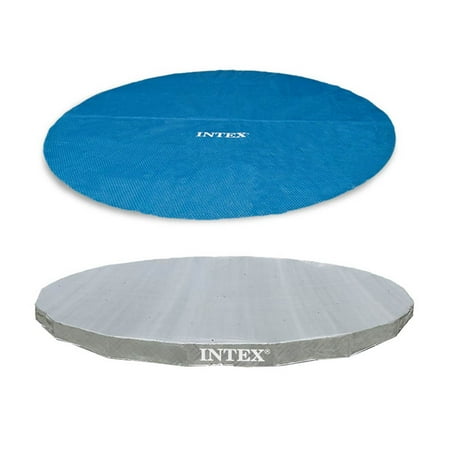 Intex 18' Round Easy Set Solar Vinyl Cover with 18' Debris Cover for Swim Pools