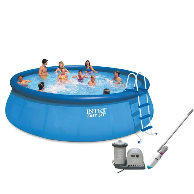 Intex 18' x 48" Easy Set Pool with Pump & Kokido Telsa 10 Handheld