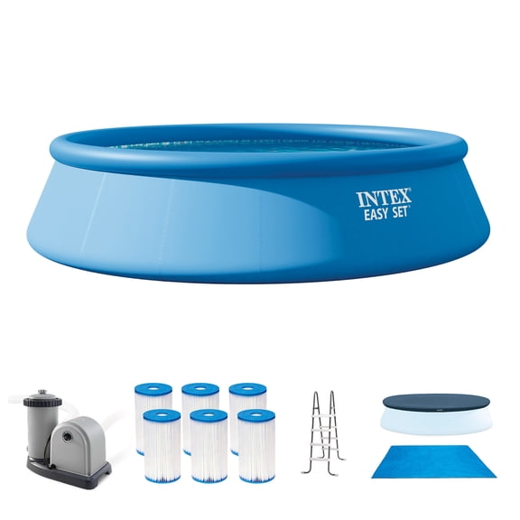 Intex 18' x 48" Inflatable Outdoor Pool Set with Filter Cartridges (6 Pack)