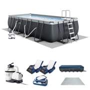Intex 18 x 9 x 52" Ultra Frame Rectangular Above Ground Pool Set with Floats