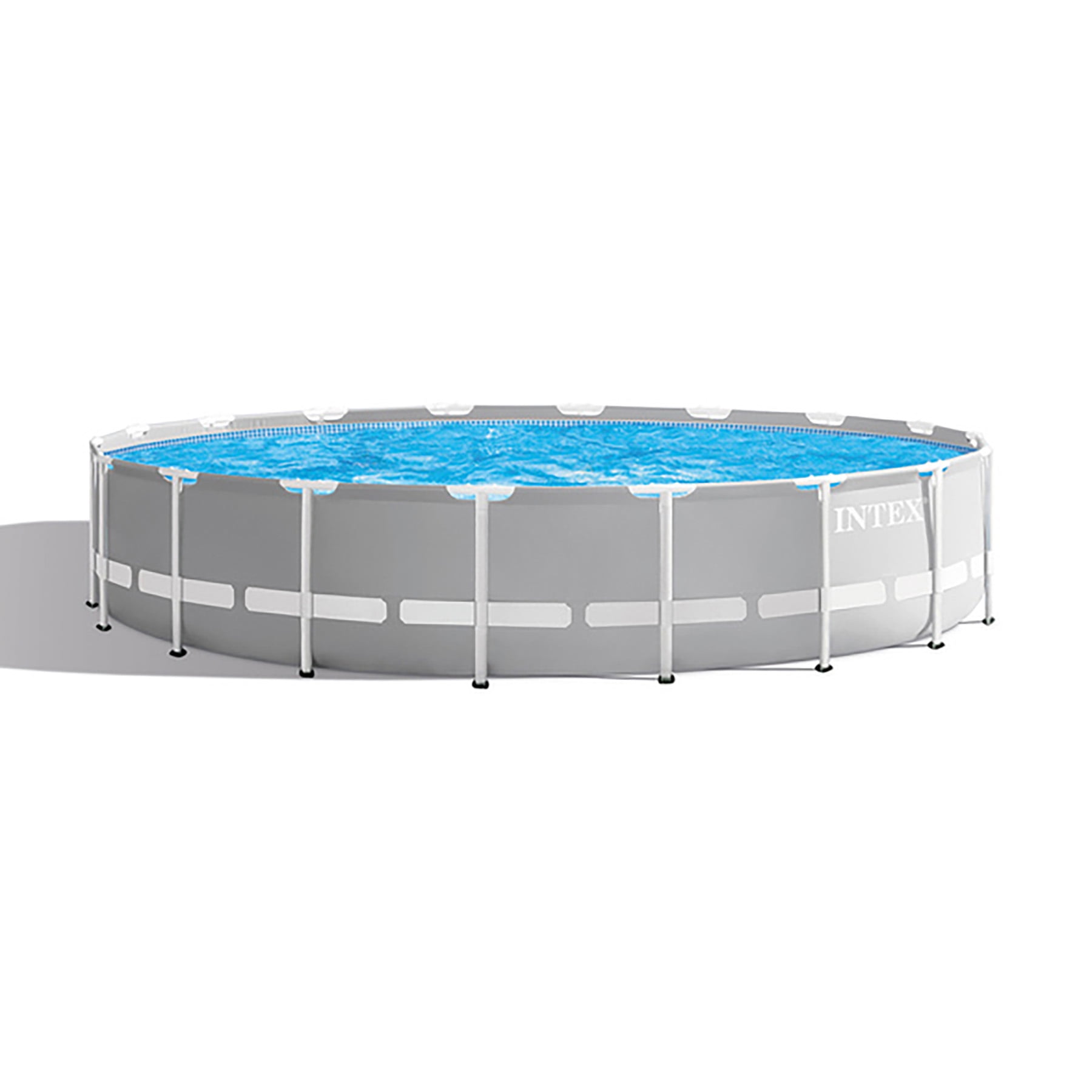 18ft x 48in Gray PVC Round Above Ground Pool Set with Filter Pump
