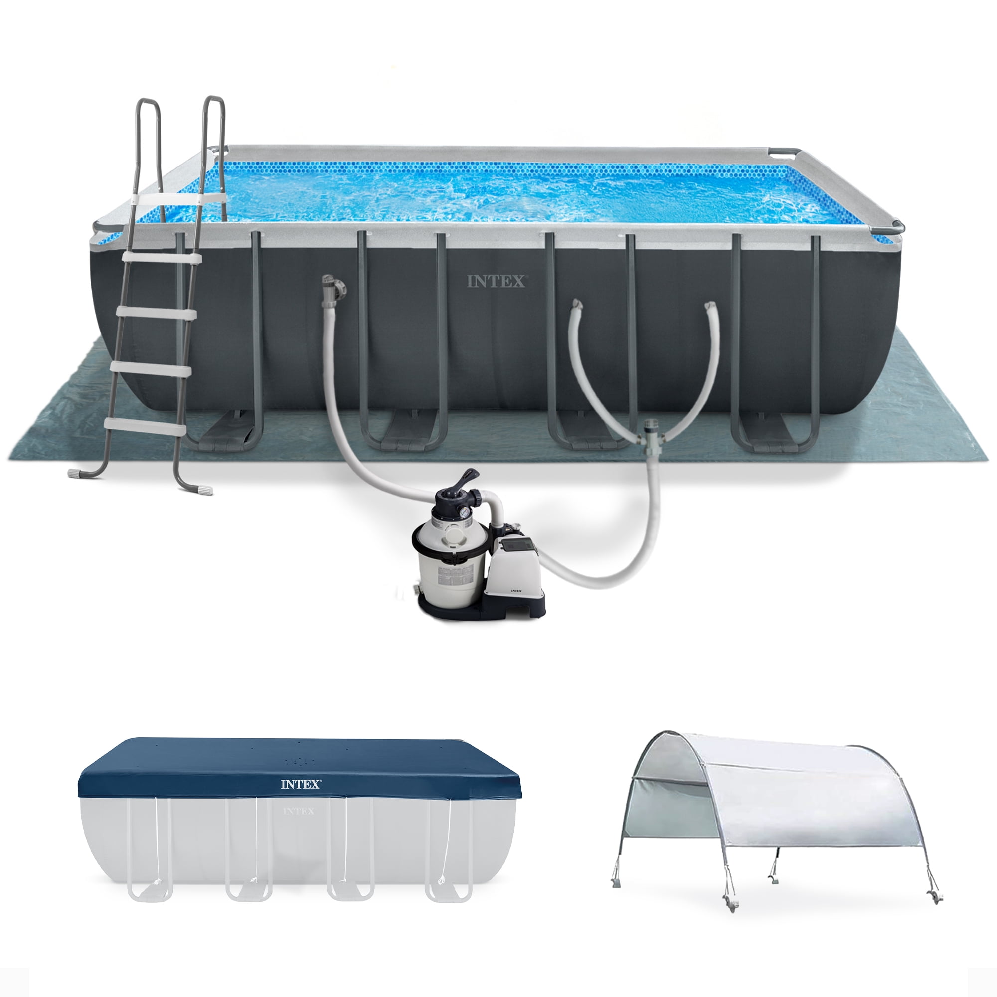 うより Intex Large 18Ft x 52In Ultra XTR Rectangular Frame Swimming