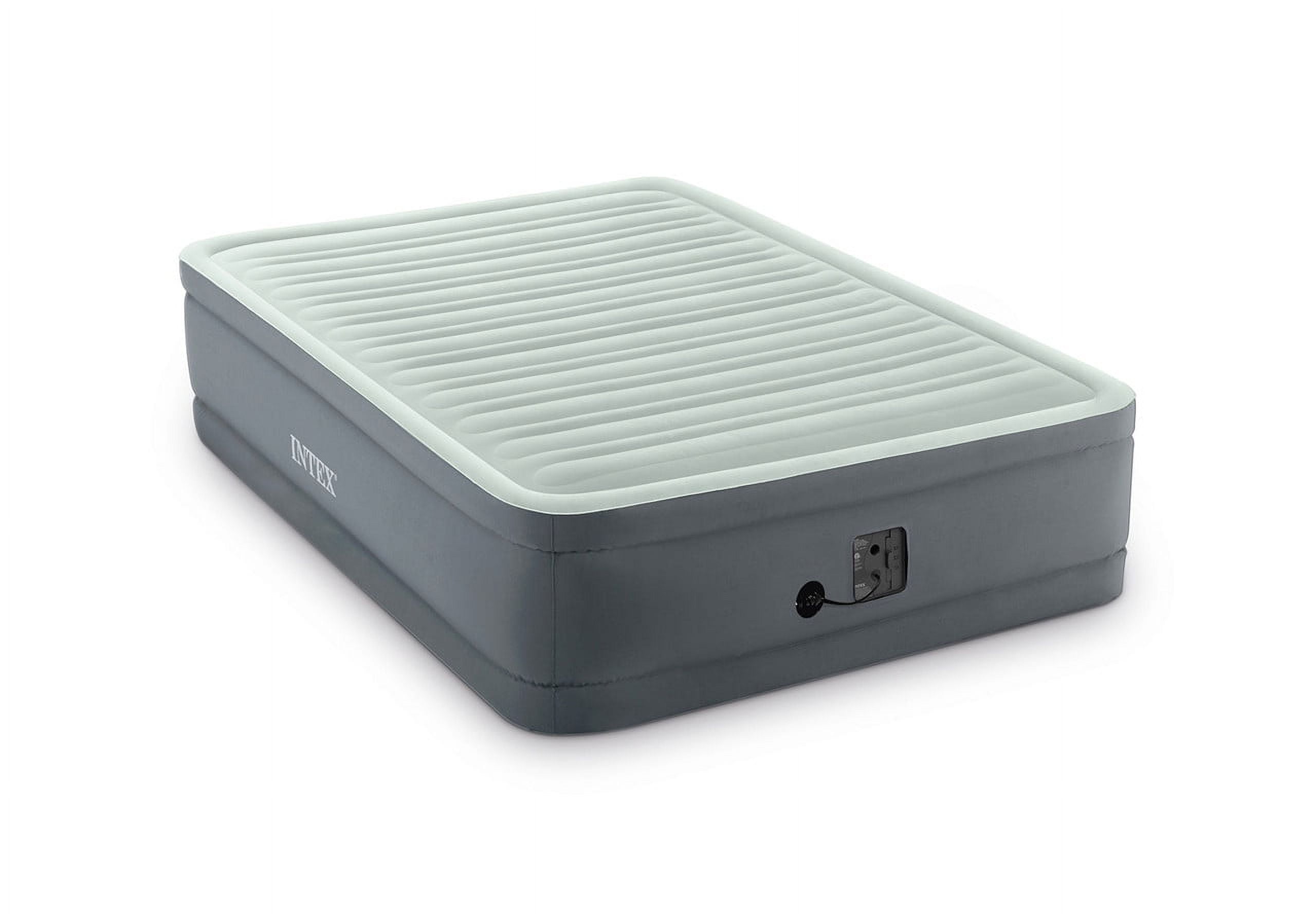 Intex 18in Queen PremAire I Elevated Inflatable Air Mattress with Fiber Technology and Internal Pump