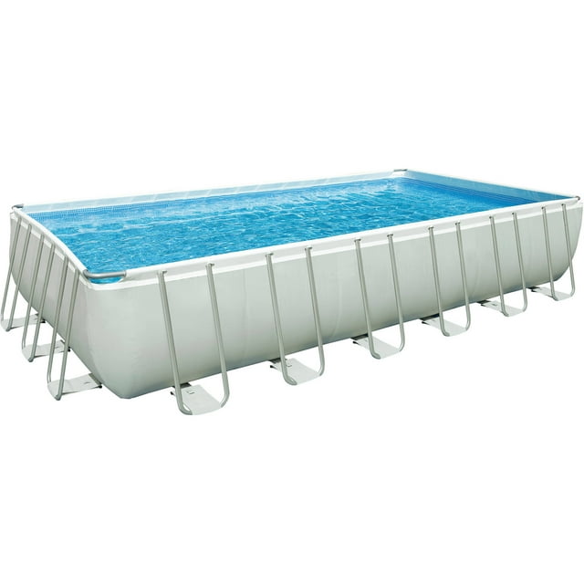 Intex 24' x 12' x 52" Ultra Frame Rectangular Above Ground Swimming Pool with Sand Filter Pump