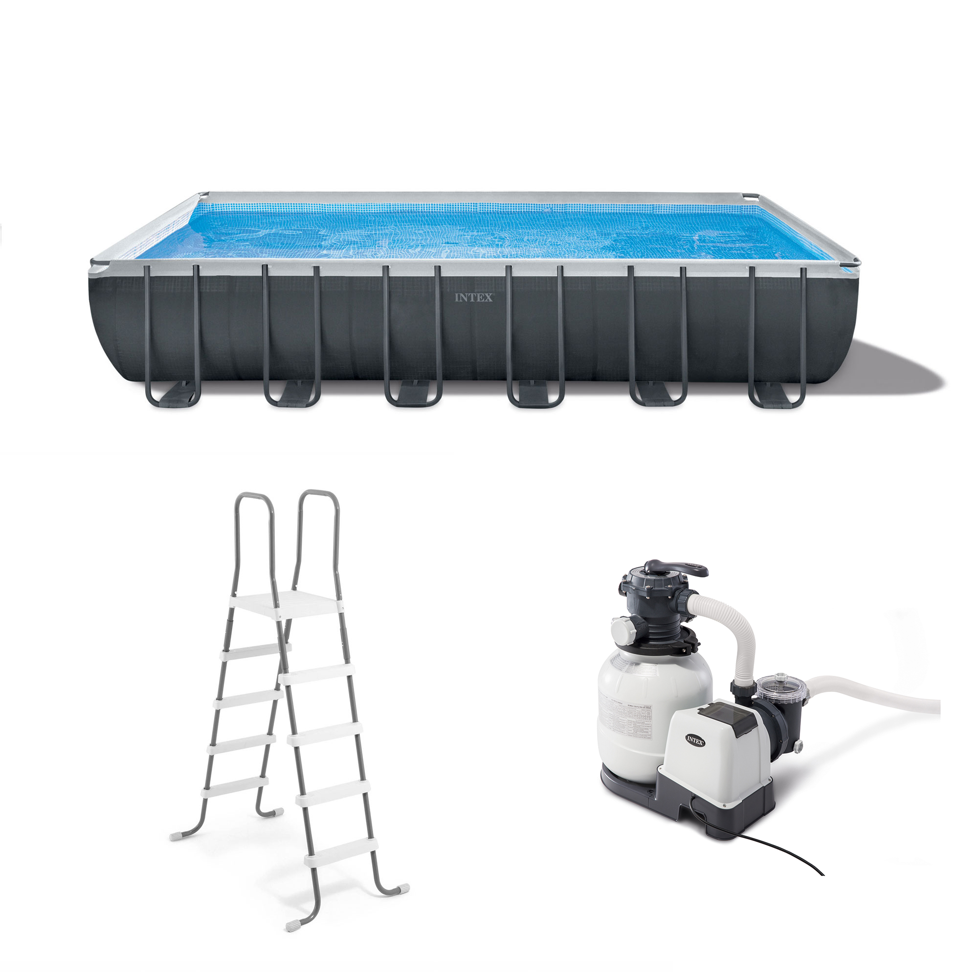Intex 24' x 12' x 52" Ultra XTR Rectangular Frame Swimming Pool Set + Pump - image 1 of 10
