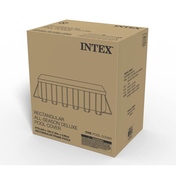 Intex 24FT X 12FT Rectangular All-Season Deluxe Winter Pool Cover for Above Ground Pools