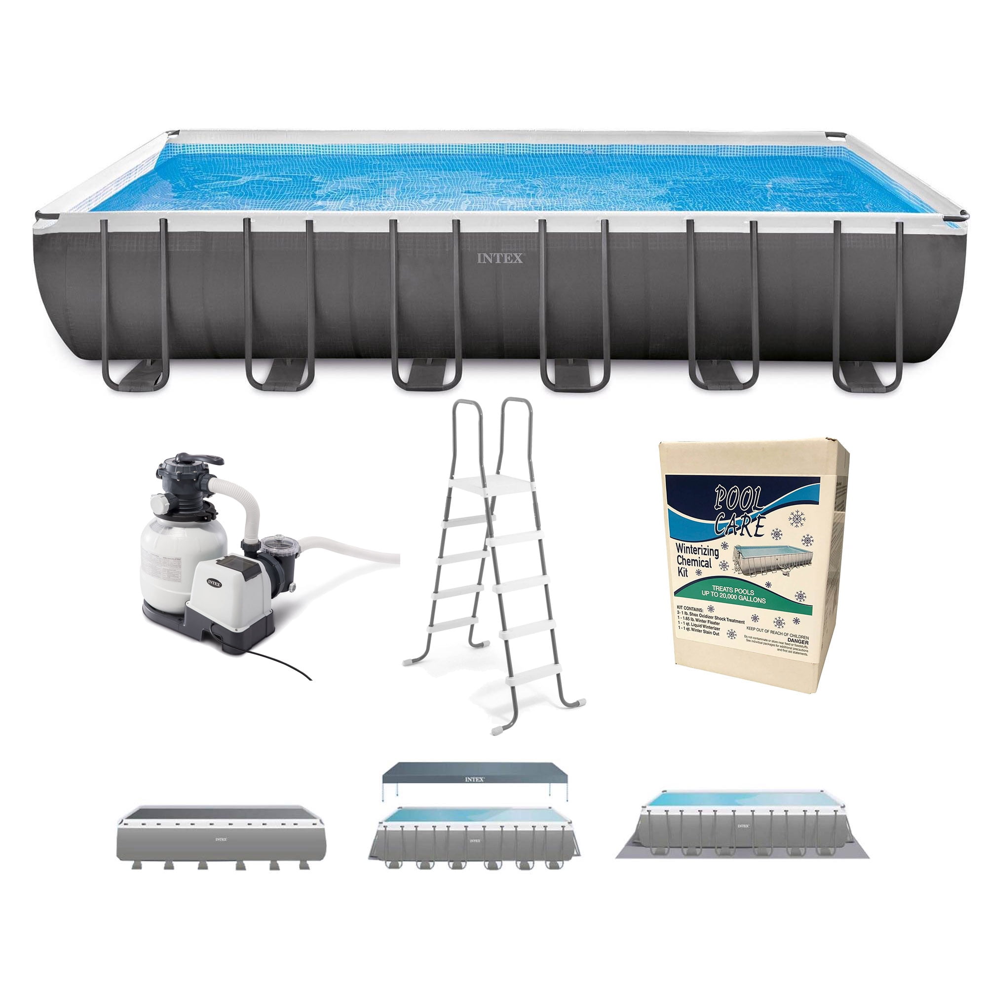 Intex 24ft x 12ft x 52in Ultra XTR Rectangular Swimming Pool & Winterizing Kit