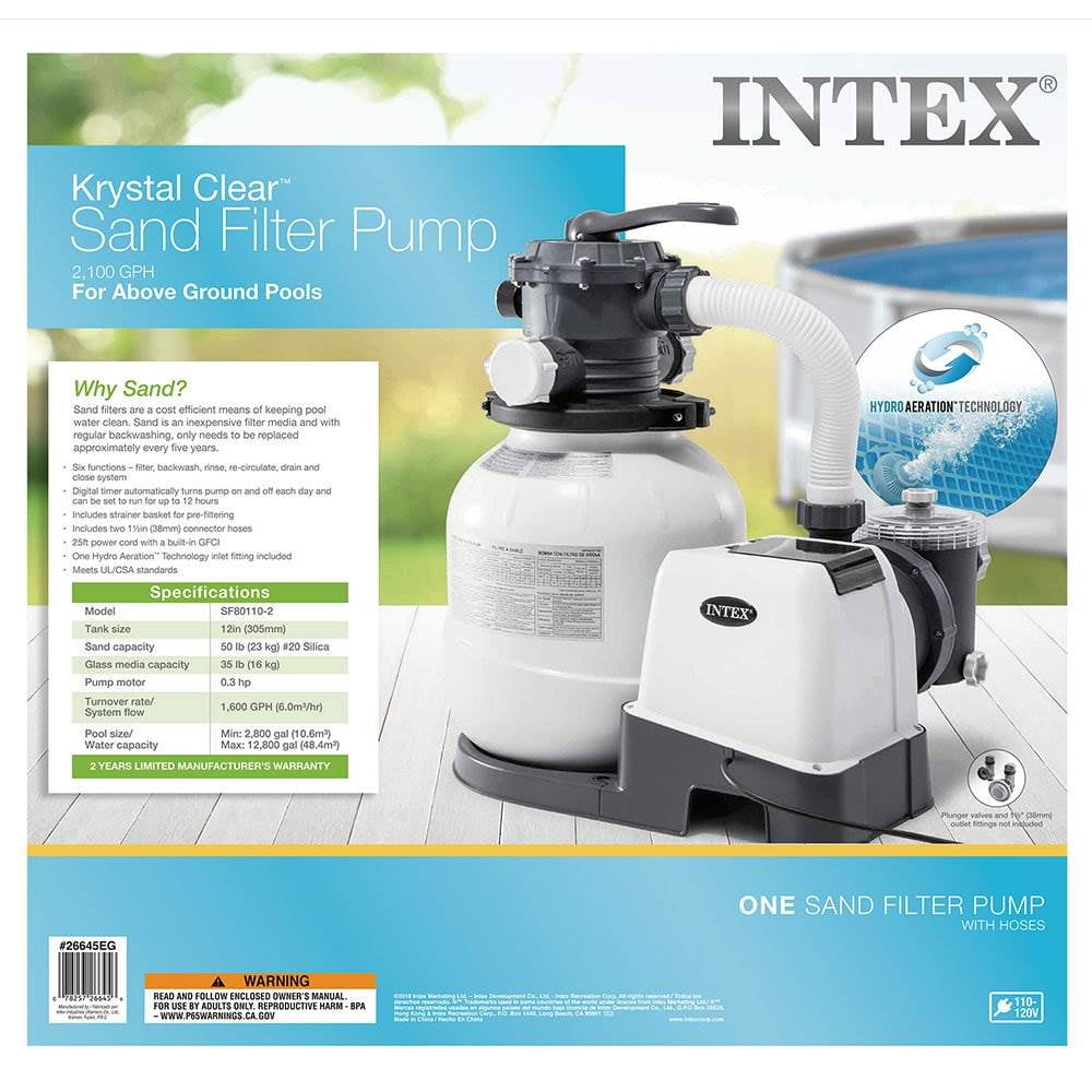Intex 26645EG 2100 GPH Above Ground Pool Sand Filter Pump with