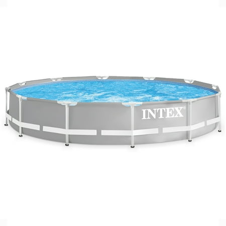 Intex - Prism Metal Frame Above Ground Round Swimming Pool (No Pump)
