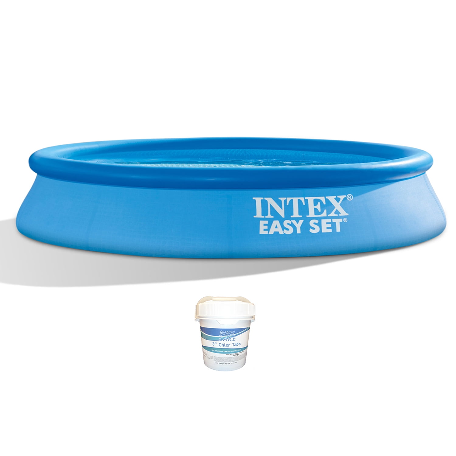 Intex 28116EH 10 X 24In Easy Set Inflatable Swimming Pool & Chlorine