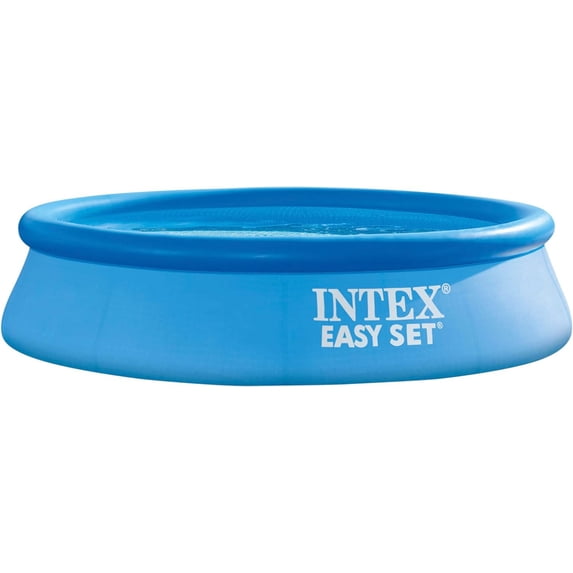 Intex 10ft Round Easy Set Above Ground Swimming Pool for Kids & Families, Inflatable Ring Outdoor Backyard Pool, Quick Setup Summer Water Fun Pool, 30in Deep (28120EH)