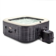 Open Box Intex PureSpa Plus Greystone Inflatable Square Hot Tub Spa, 83 x 28"
