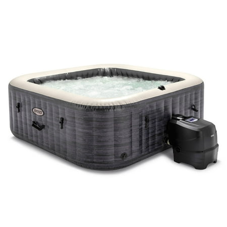 INTEX PureSpa Plus Greystone Deluxe 6 Person Inflatable Hot Tub Spa w/ Jets