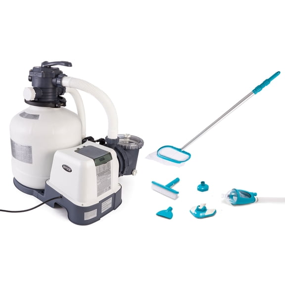 Intex 3000 GPH Above Ground Pool Sand Filter Pump & Deluxe Maintenance Kit