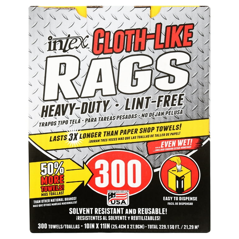 Intex Nw-00454-75 Cloth-Like Wiping Rags, Fiber Blend - Walmart.com