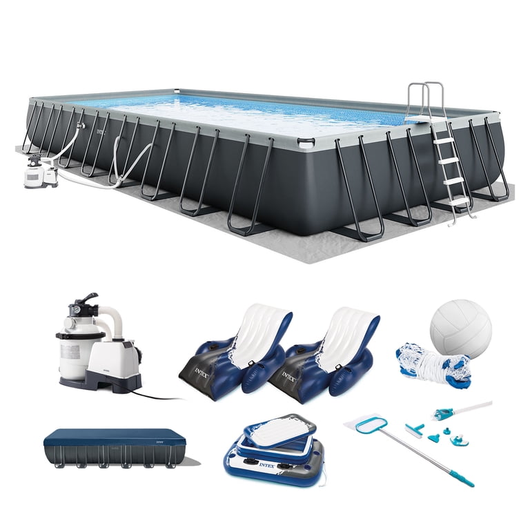 intex お得2個セット Intex Ultra XTR Rectangular Pool Set 32' x 16' x 52