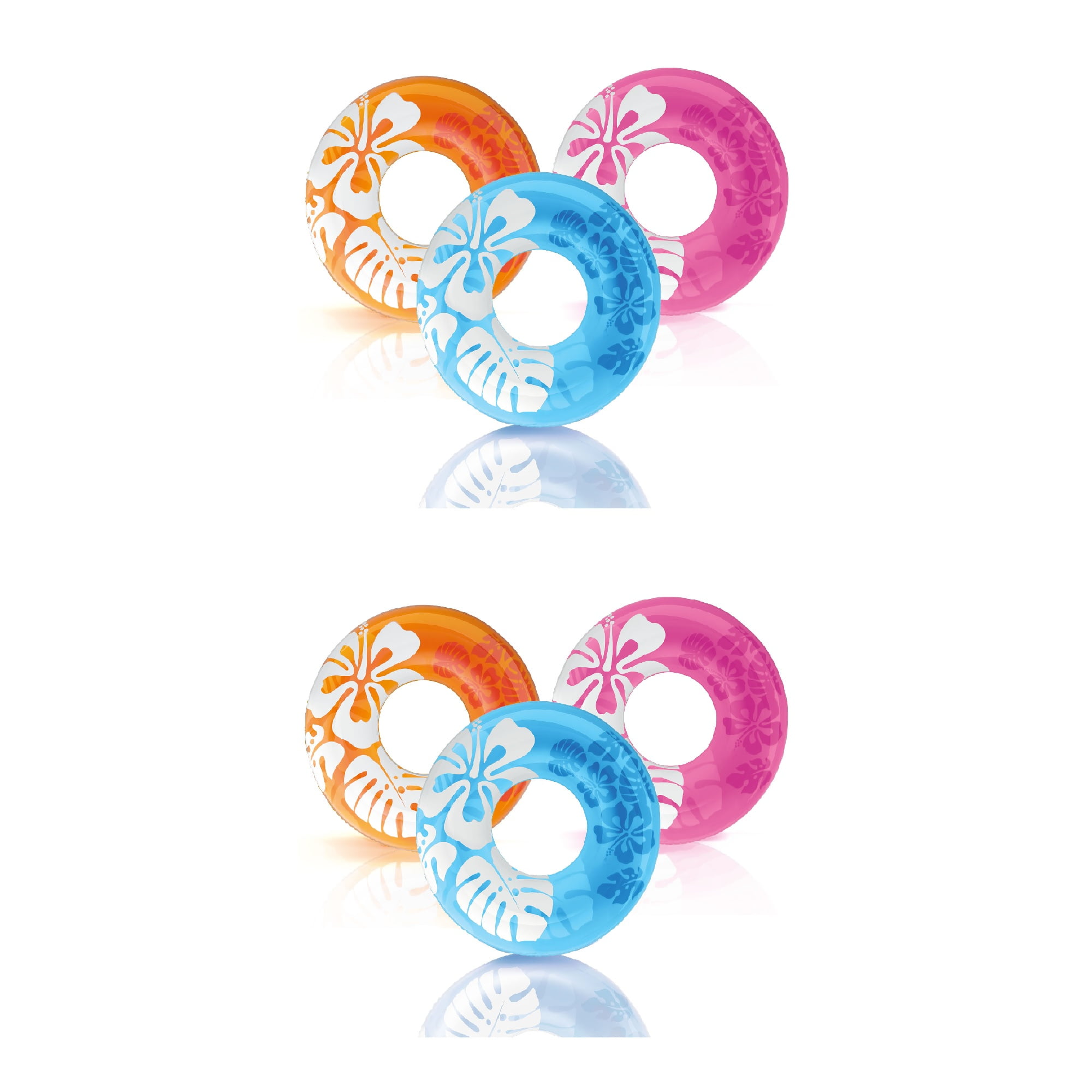 Intex 36 Inch Transparent Inflatable Pool Ring Float, 2 Pack ...