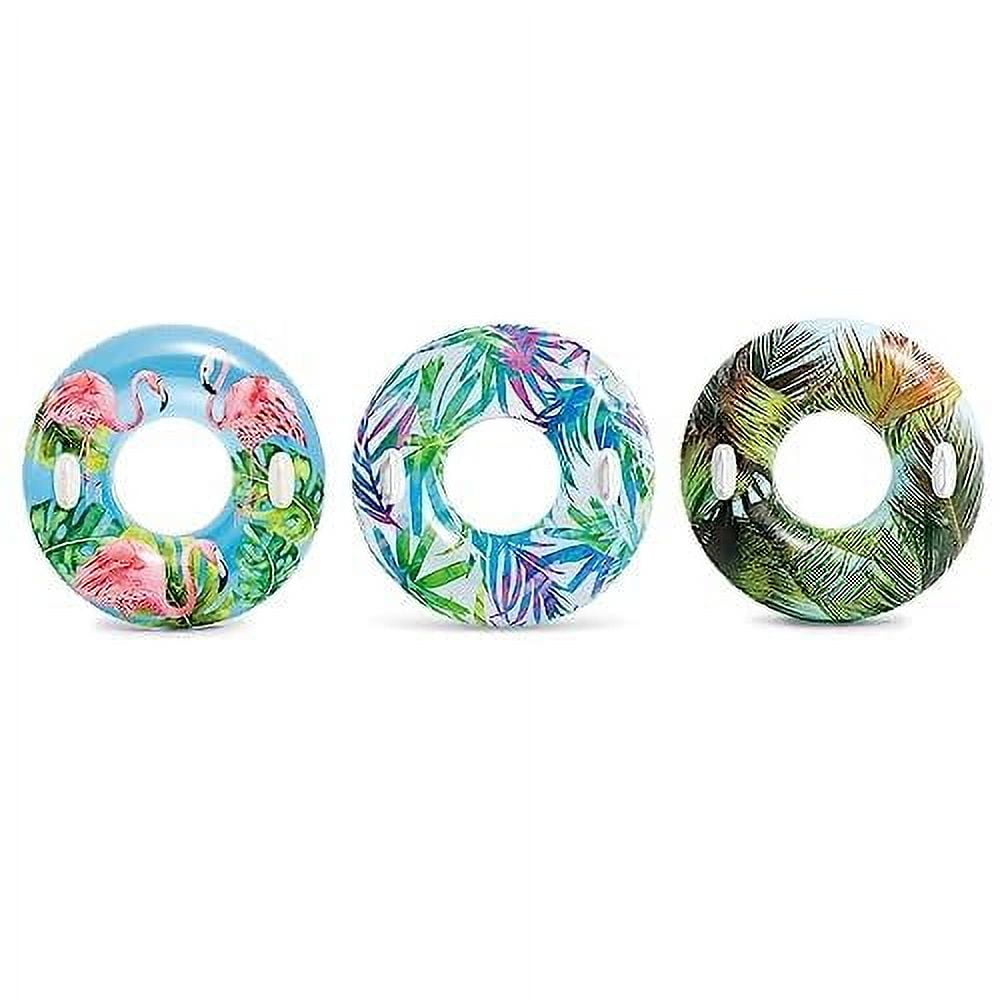 Intex Handle Attached Transparent Tube Unisex Pool Ring Float, Groovy ...