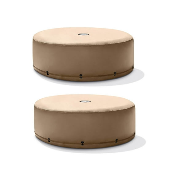 Intex 4 Person Round Energy Efficient Hot Tub Replacement Cover Only (2 Pack)