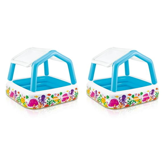 Intex 5.2ft x 5.2ft x 48in Inflatable Ocean Scene Sun Shade Kids Pool (2 Pack)