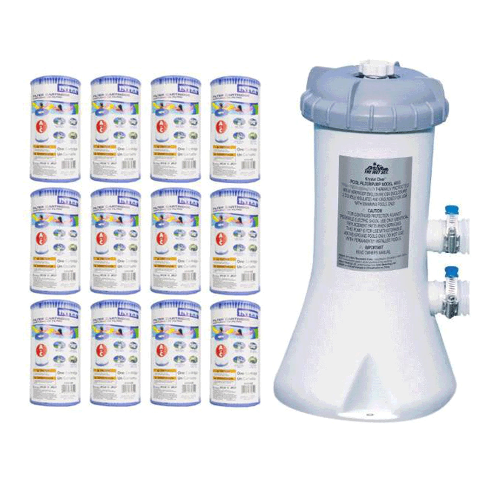 Intex 530 GPH Easy Set Pool Filter Pump w/ GFCI & 12 Type A Filter