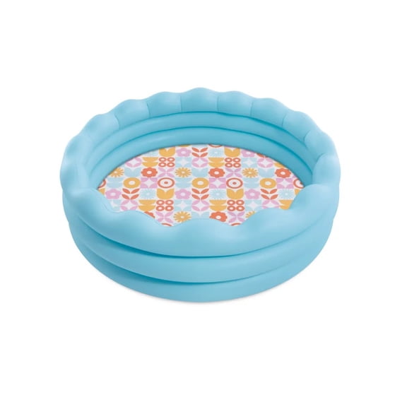Intex Wavy Edge Inflatable 66-Inch Kiddie Pool for Kids, Fun Wave Design Backyard Splash Pool, Above Ground Pool, Easy Set Up, Relaxing Backyard Summer Pool for Kids and Family Fun (56191EP)
