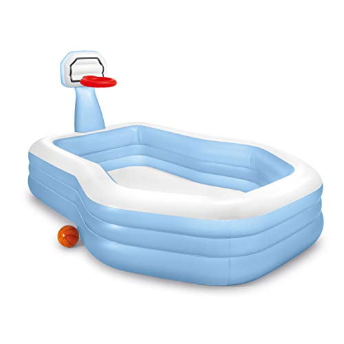 Intex 57183EP 101 Inch Swim Center Shootin' Hoops Inflatable Family Pool, Blue