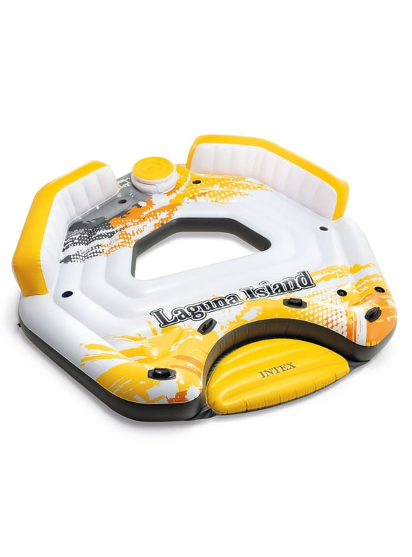 Intex 57276EP 5 Person Inflatable Laguna Island Lounging Pool Float, Yellow