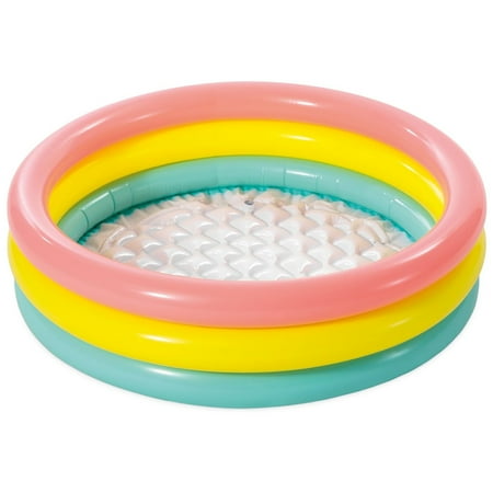 Intex: Inflatable Baby Pool - Sunset Glow - 34"x10", 3 Color Rings, Outdoor & Backyard, Water Splash Kiddie Pool, Soft & Durable, Toddlers-Kids Age 1+
