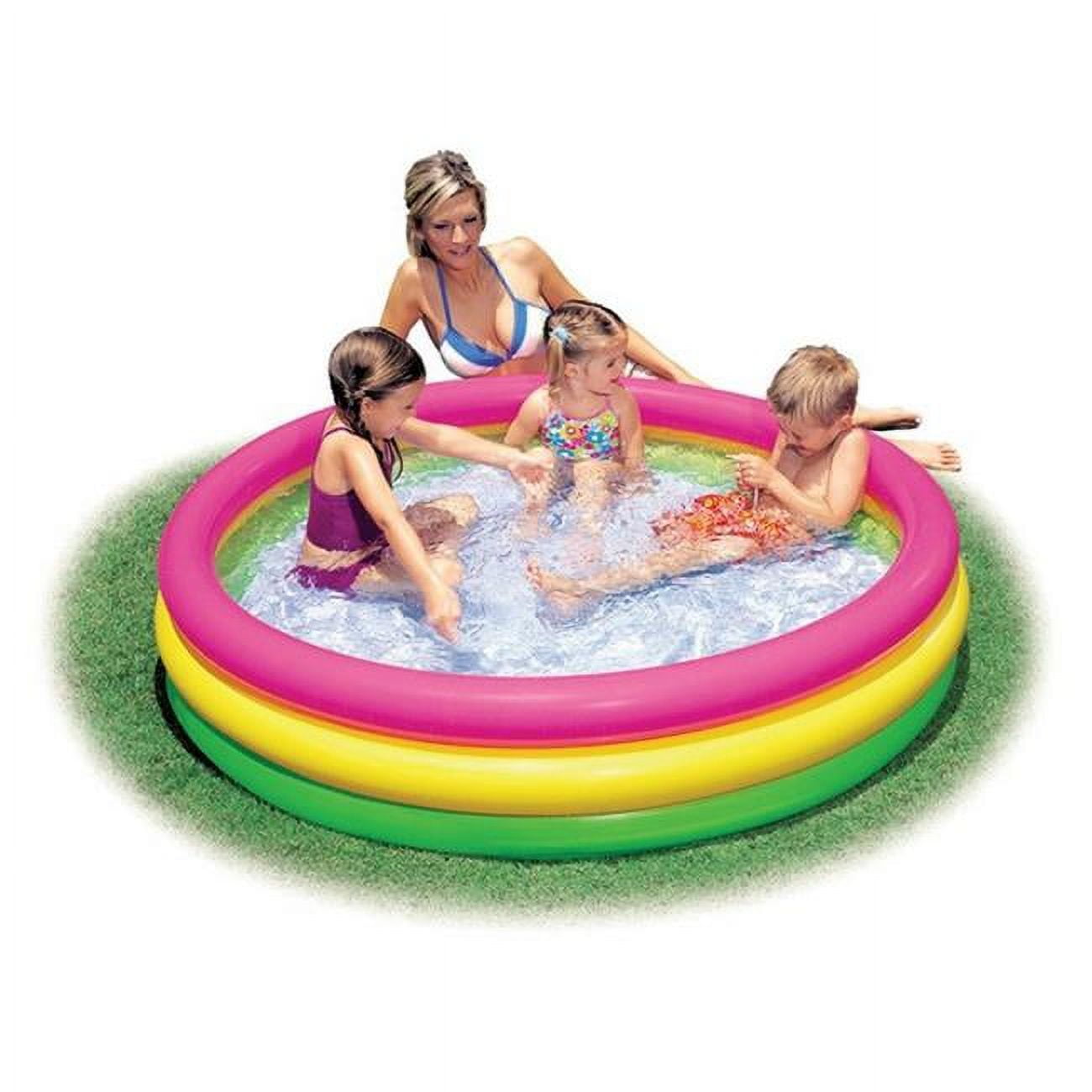 Open Box Intex 58in x 13in Inflatable Sunset Glow Colorful Backyard Kids Pool