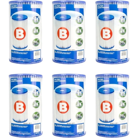 Intex 59905E Type B Pool Filter Cartridge (6-Pack)