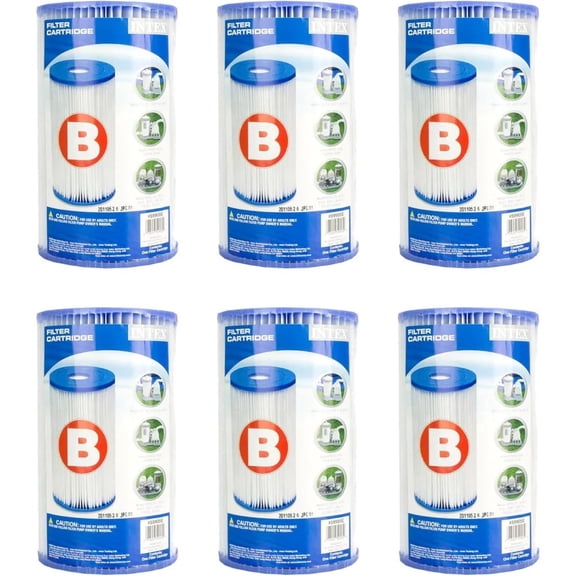 Intex 59905E Type B Pool Filter Cartridge (6-Pack)