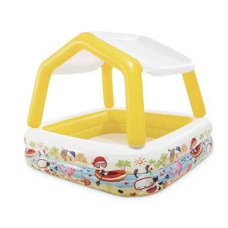 Intex 5ft x 48in Inflatable Ocean Scene Sun Shade Kids Pool With Canopy