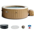 thumbnail image 1 of Intex: PureSpa: Sahara Tan Inflatable Hot Tub Set - 6 Person - 85" Round Outdoor Heated Bubble Spa, Jet Massage, Cover, Hard Water Treatment System, 1 of 12