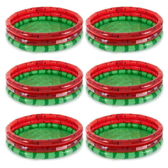 Intex 66" Round Inflatable Kids Swimming & Wading Watermelon Pool (6 Pack)