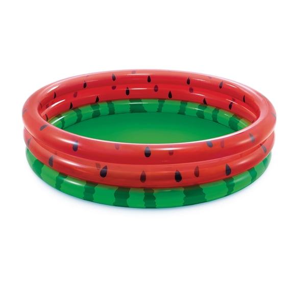 Intex 66-Inch Round Watermelon Inflatable Kids Swimming and Wading Pool, Durable Vinyl Backyard Outdoor Pool for Toddlers, Inflatable Backyard Summer Pool for Kids and Family Fun (58448EP)
