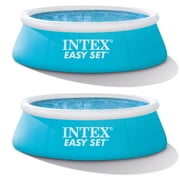 Intex 6ft x 20in Easy Set Inflatable Above Ground Swimming Pool, Blue 2 Pack