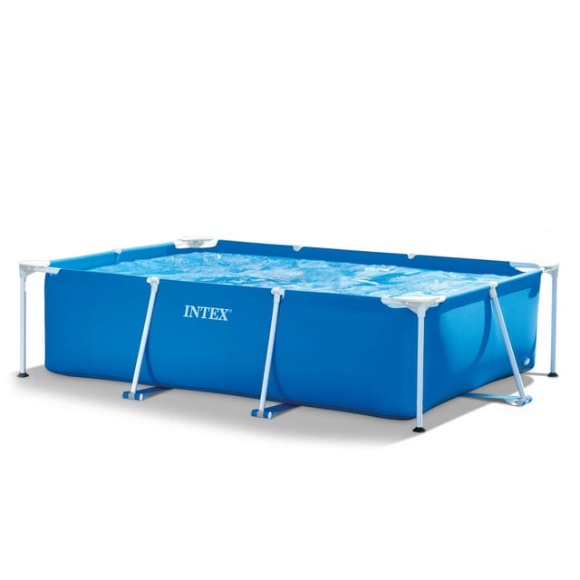 Intex 8.5ft x 26in Rectangular Frame Above Ground Swimming Pool, Blue