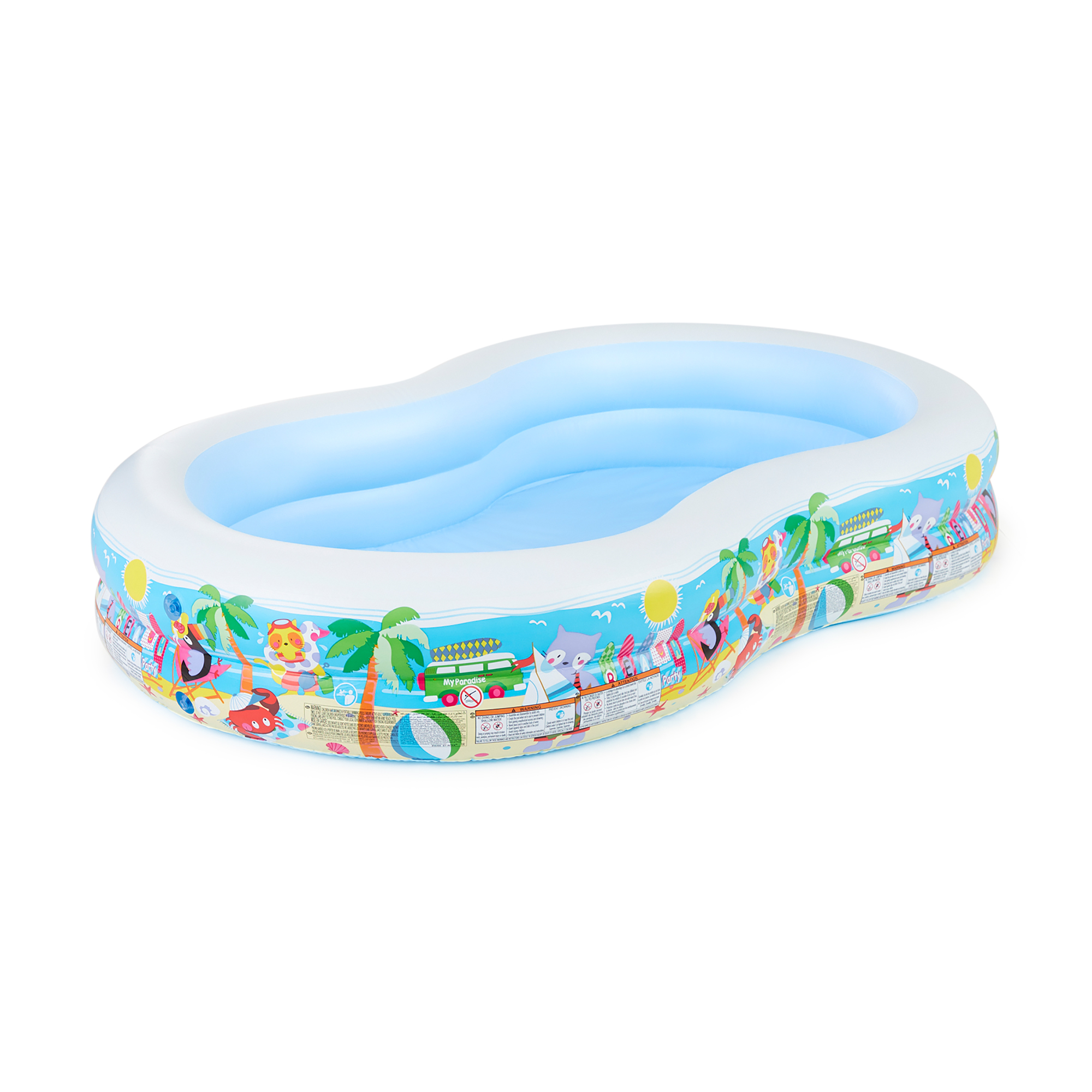 Intex 8.5ftx 5.25ft x 18in Swim Center Paradise Seaside Inflatable Kid Pool - image 1 of 7