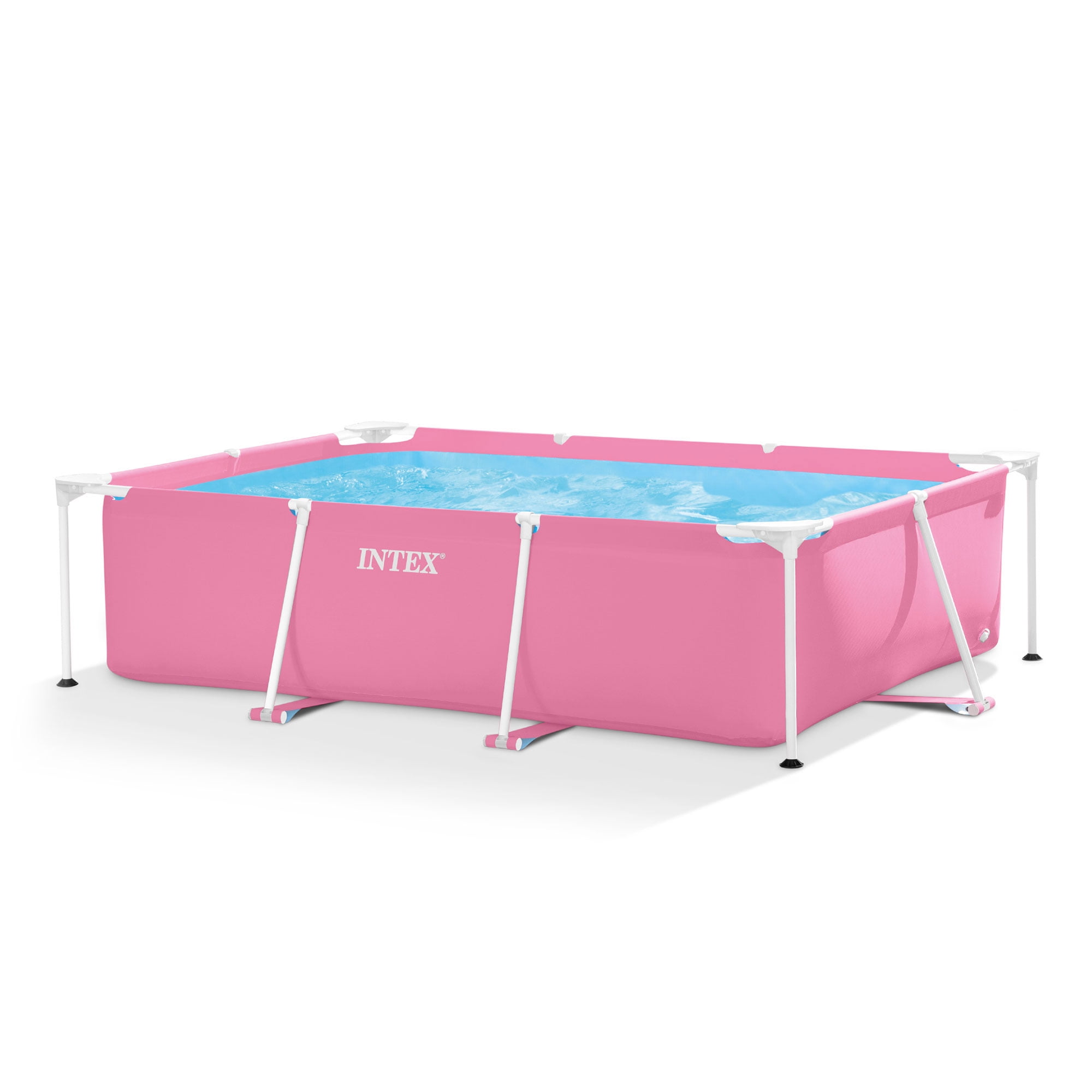 Intex 86 x 23 Outdoor Rectangular Frame Above Ground Swimming Pool, Pink  