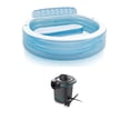 thumbnail image 1 of Intex 90"x86"x31" Family Lounge Pool w/ Built In Bench & Electric Air Pump, 1 of 9