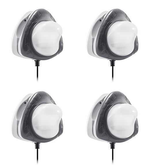 Intex Above Ground Underwater LED Magnetic Swimming Pool Wall Light (4 Pack)